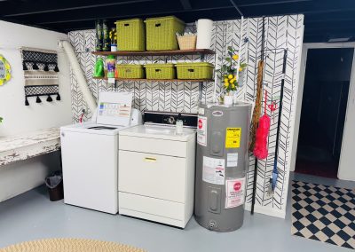 laundry room at Margie b's lake lodge